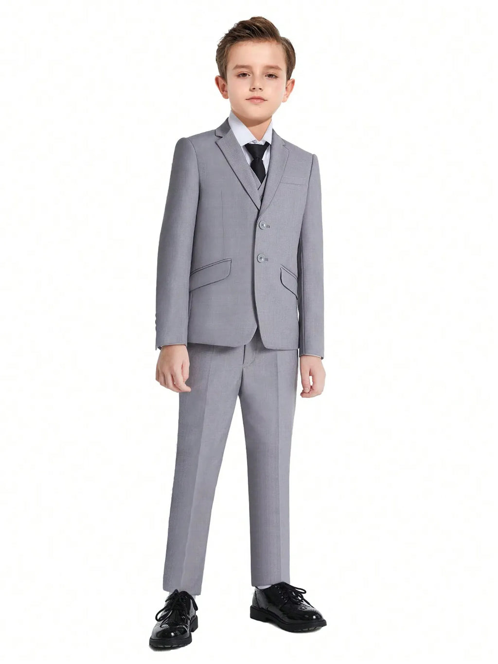 Boys Slim Fit Formal Suit Set – 5-Piece Dresswear | Sizes 2T–20 | School, Wedding & Special Occasions