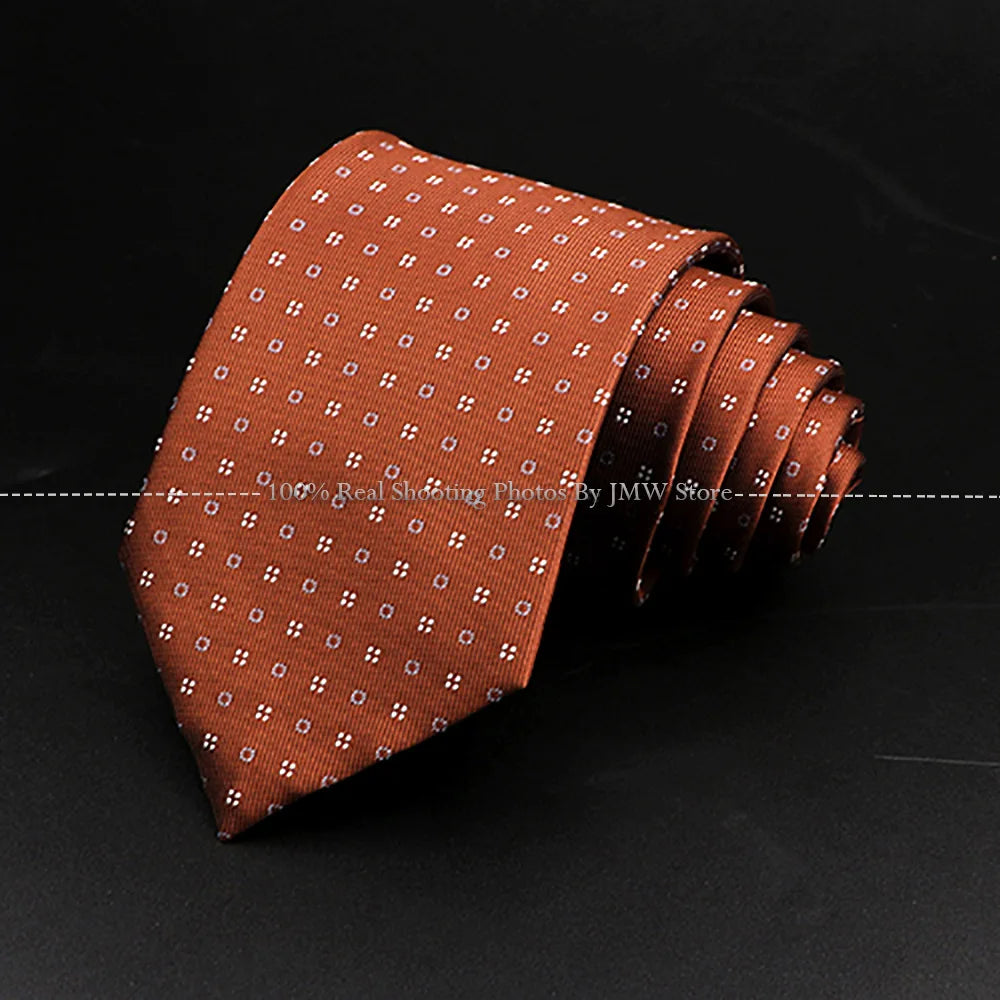 New Design Wedding Men Tie Brown Solid Striped Paisley Flower Neckties Men Business Dropshipping Groom Collar Accessories Gift