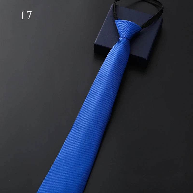 Elegant Blue Black Striped Men Shirt Business Dress Zipper Neck Lazy Ties Vestisens Accessories Wedding Groom