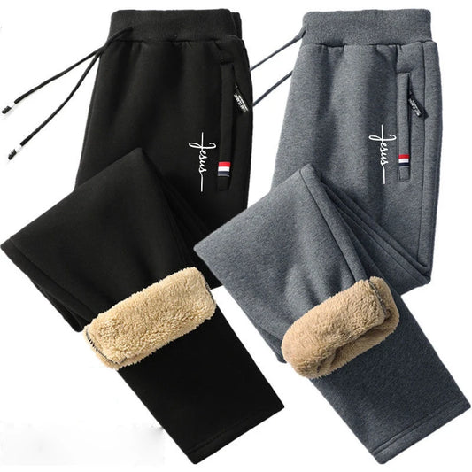 Winter Warm Pants Men's Thick Thermal Trousers Men Fitness Jogging Drawstring Pants Male Sweatpants M-5Xl
