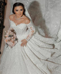 Customized Luxurious Wedding Dress Organza With Embroidery Bead Princess Ballgown O-Neck Bride Dress Vestido de novia 2025