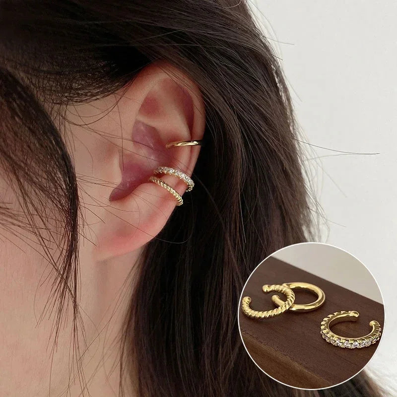 Cute Clip Earrings Female Buckle Ear Cuff No Piercings Fake Cartilage Ear for Women Delicate 2023 Fashion Jewelry Accessories