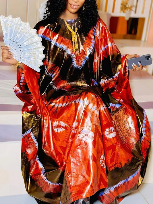 African-style printed gowns, elegant classic dresses, essential for parties, weddings, and celebrations