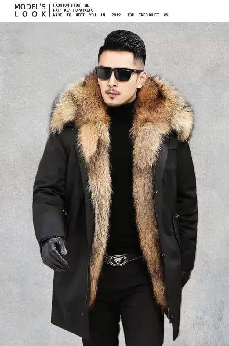 2024  New Casual Winter Men's Down Jacket Fox Fur Men's Coat Coat Men Clothing  Coat  Winter Jackets  Mens Jacket    Men Jacket