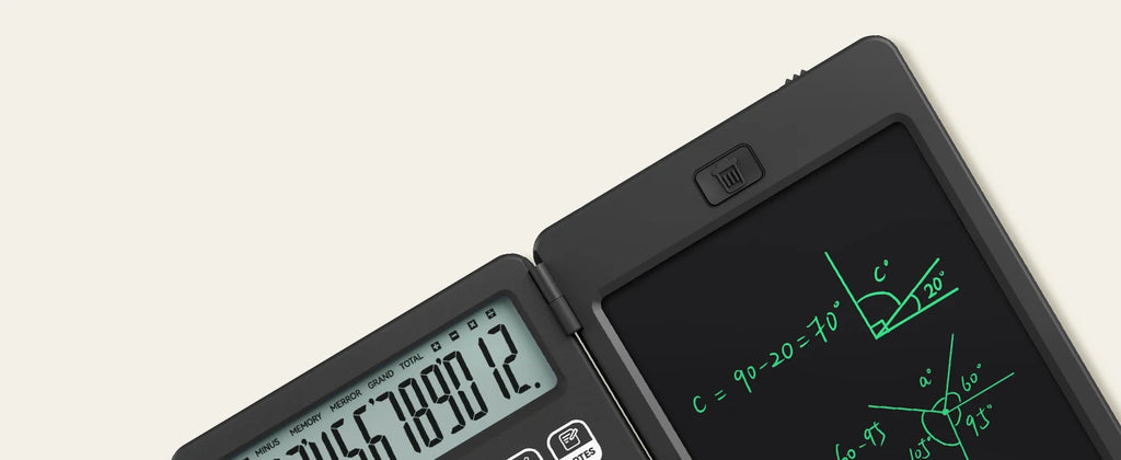 Upgraded Basic Calculator with 6.5 Inch Notepad Standard Calculator Pocket 12 Digits Function 2 in 1 Portable for School Office