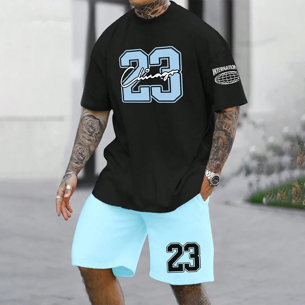 2024 New Fashion  3D Printed Men's Suit Oversized Clothing Short Sleeve Shorts Suit Men's Sportswear Summer Casual Suit