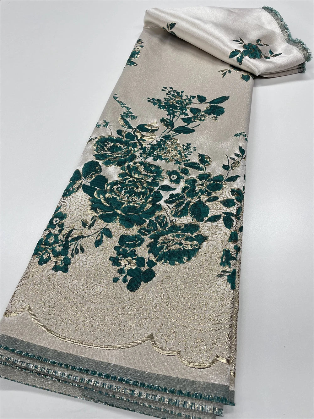 New Arrival African Brocade Lace Fabric Jacquard Organza Fabric High Quality Damask Jacquard for Wedding Evening Dresses 5yards