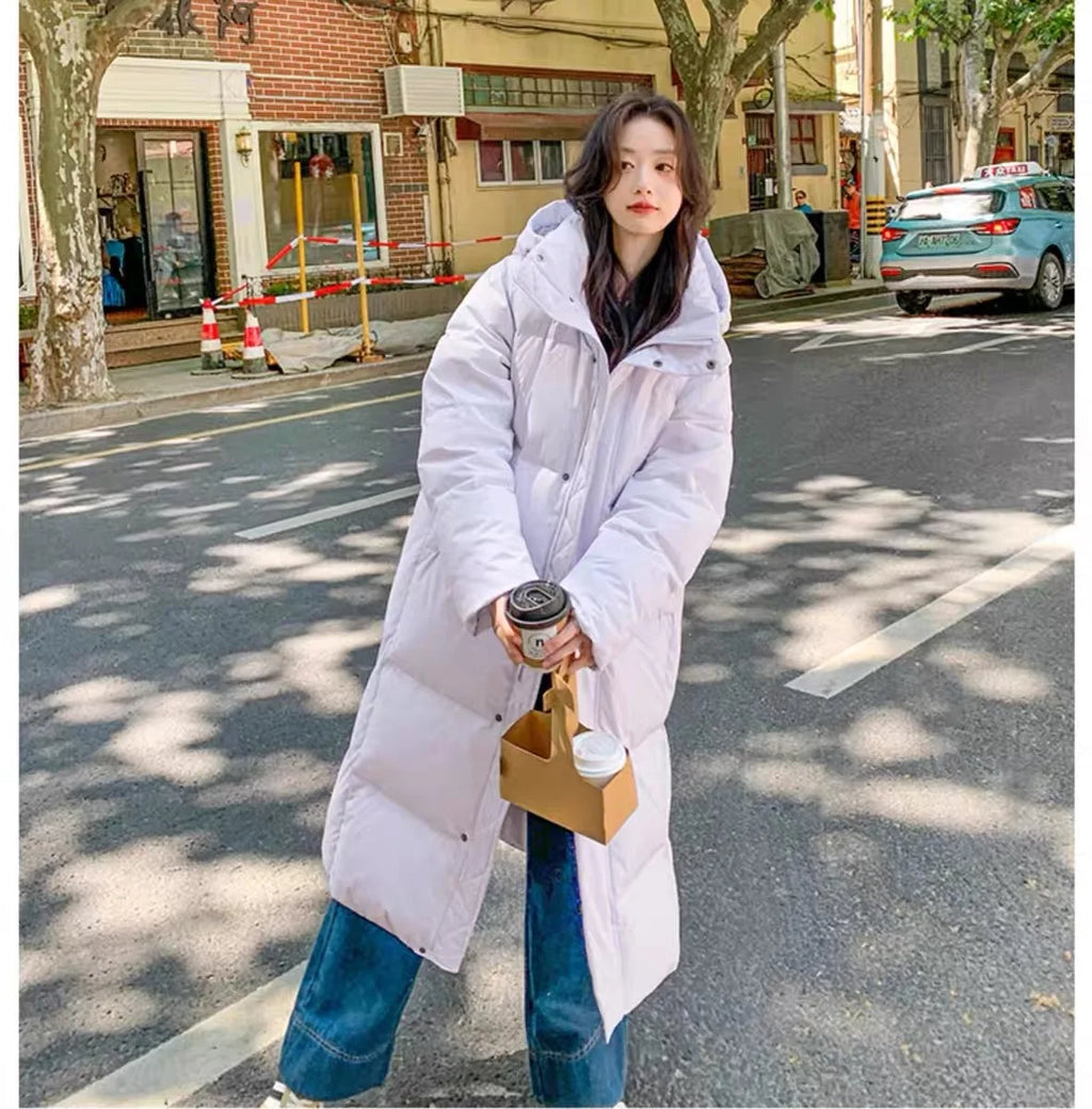 2025 Winter Women Jacket Coats Long Parkas Female Down Cotton Hooded Overcoat Thick Warm Jackets Windproof Casual Student Coat