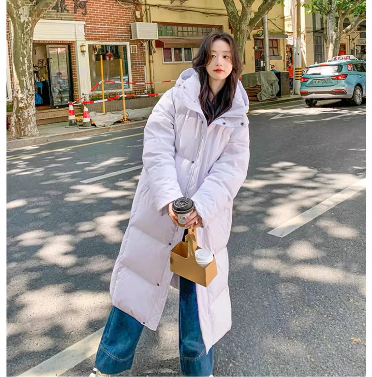 2025 Winter Women Jacket Coats Long Parkas Female Down Cotton Hooded Overcoat Thick Warm Jackets Windproof Casual Student Coat