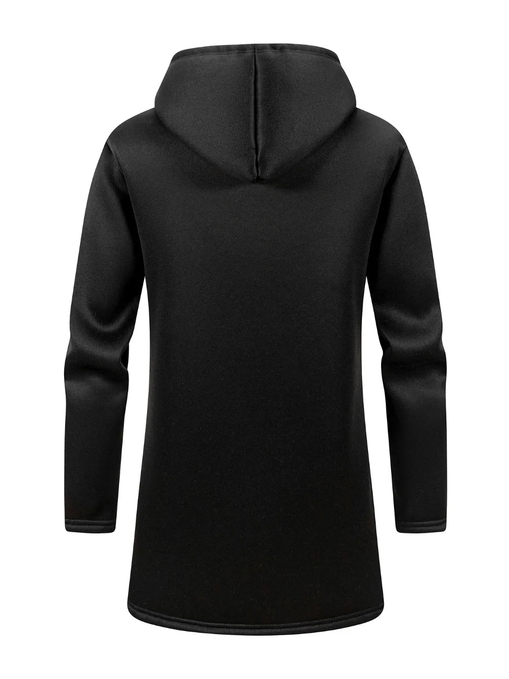 Men's Thickened Long Overcoat Jackets Winter Warm Zipper Hoodies Long Sleeve Sweatshirts Outdoor Solid Color Streetwear Tops