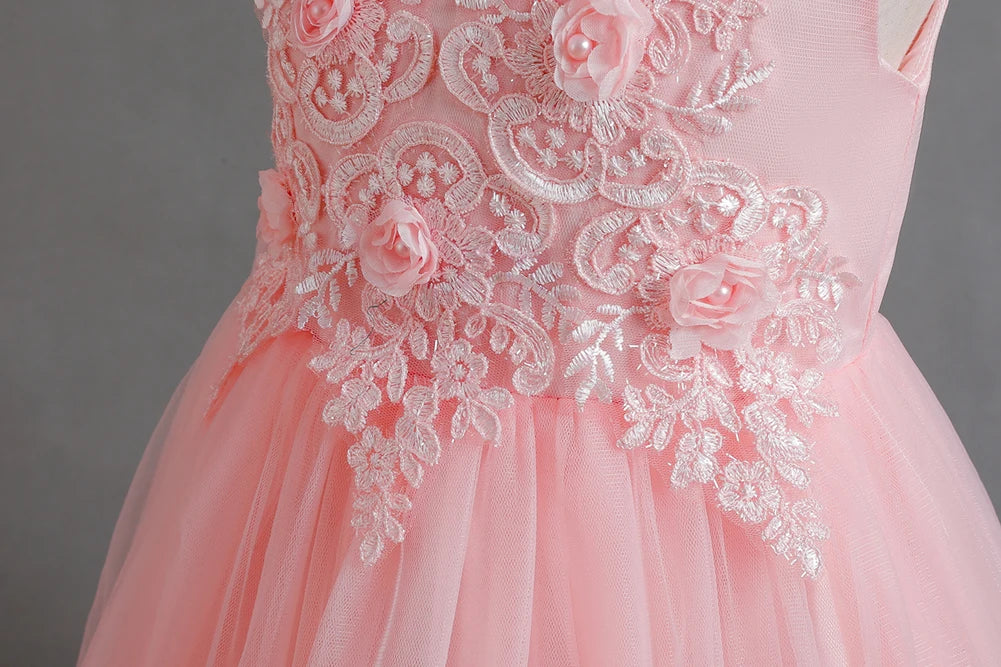A train skirt Girl'S Sleeveless dresses  Tails Show dress Princess dress