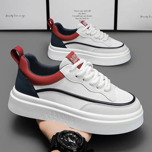 2025 New style fashionable and trendy white sneakers, versatile board shoes, thick-soled height-increasing casual men's shoes