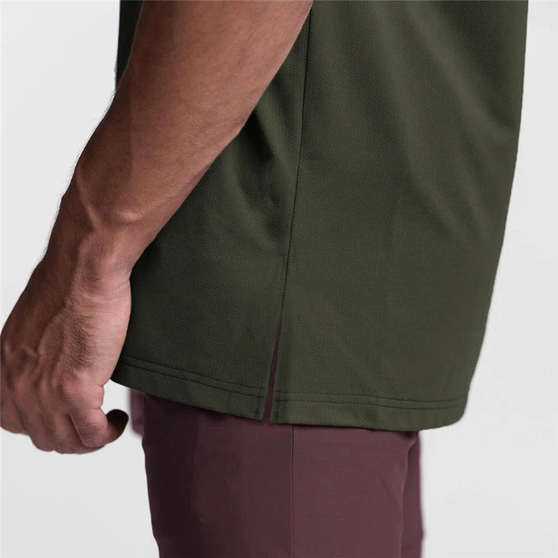 Summer Fashion Fitness Tank Top Men Sports Vest Gym Clothing Bodybuilding Muscle Exercise Running Quick Dry Sleeveless T-Shirt