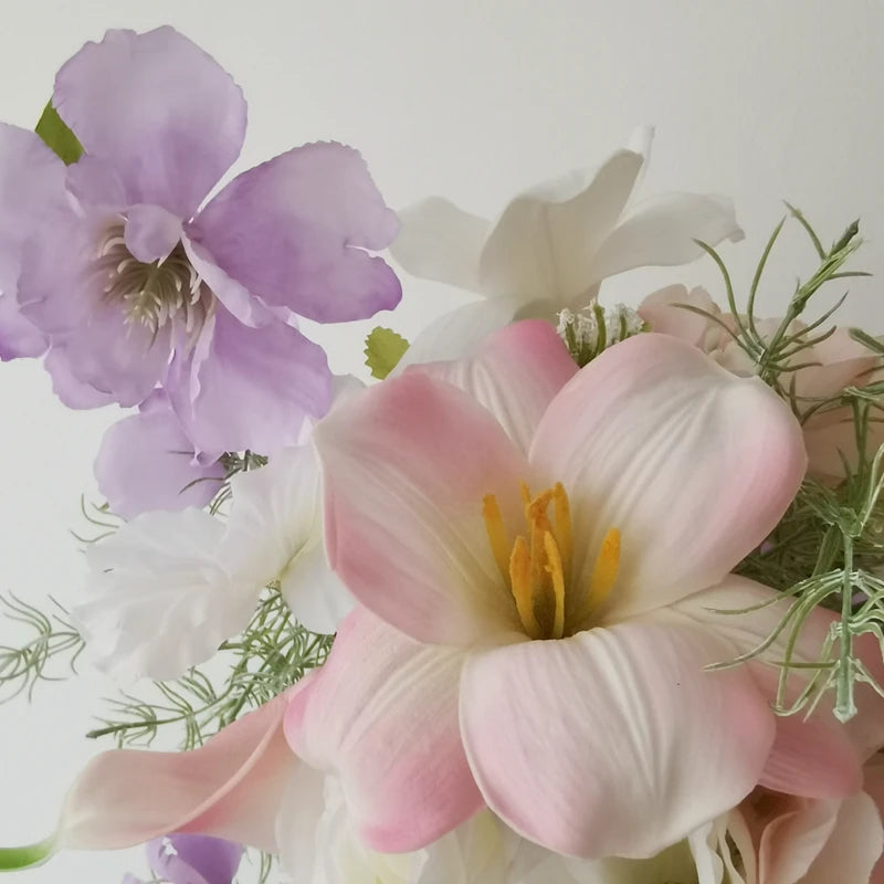 Ins Sle Purple Pink Handheld Flower Bouquet Artificial Flowers Wedding Photoaphy New Bride Home Decoration Arrangement