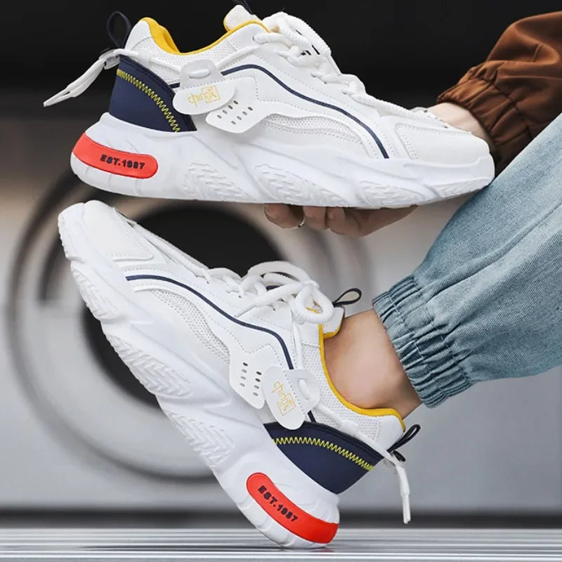 Men's Sneakers 2025 Spring Comfortable Non-slip Outdoor Running Shoes Elasticity Platform Basketball Athletic Tenis Masculino