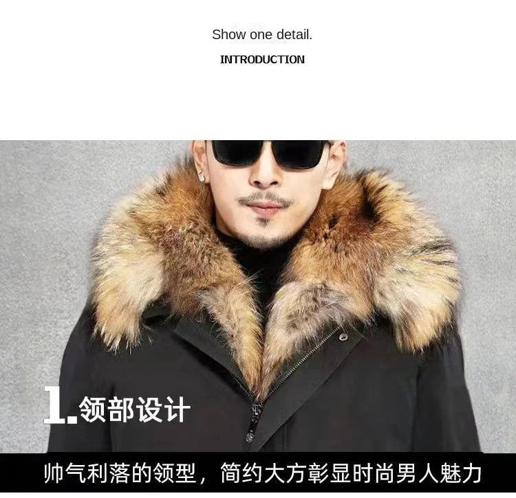 2024  New Casual Winter Men's Down Jacket Fox Fur Men's Coat Coat Men Clothing  Coat  Winter Jackets  Mens Jacket    Men Jacket