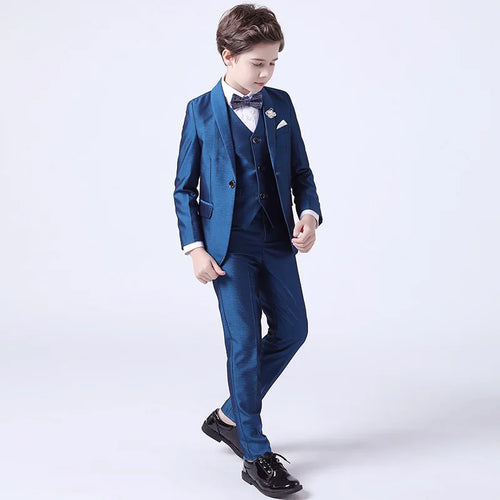Boys' Formal Suit Set – Blazer, Vest, Pants & Tie | Wedding, Baptism & Party