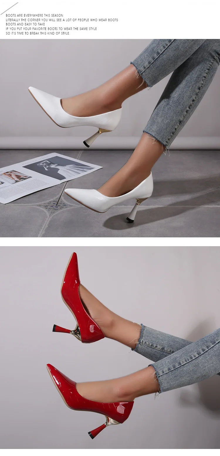 Fashion Oversize Shoes Plaid Classic Casual High Heels New Pattern Embossed In Autumn and Winter 2024 Pumps Women Shoes