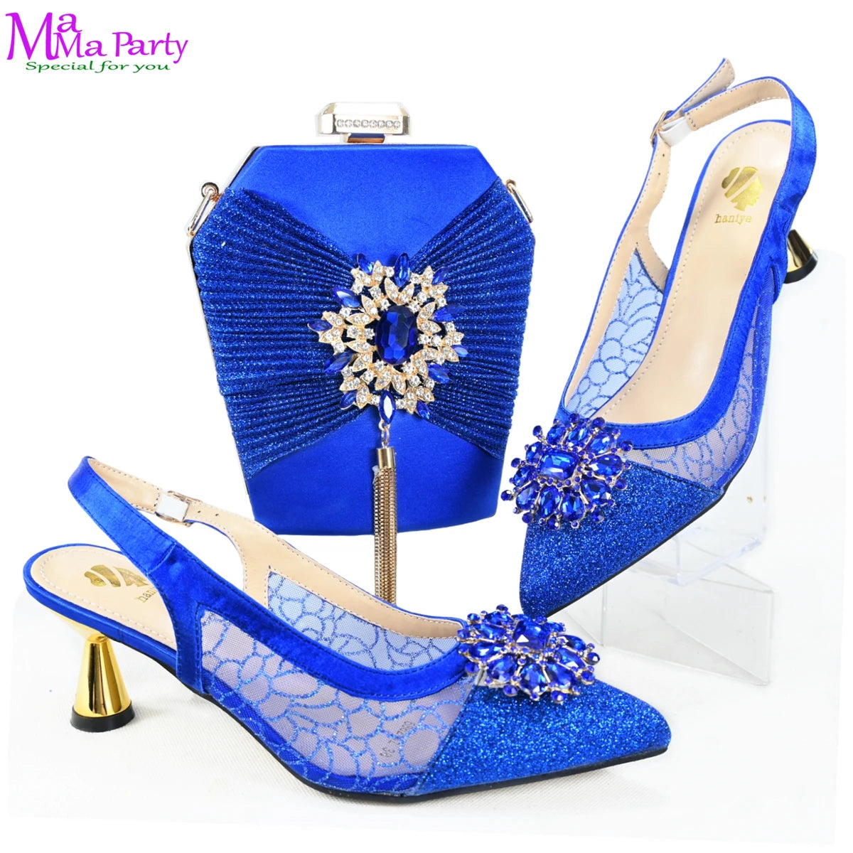 2025 Winter New Arrivals Low Heels in Coffee Italian Women Shoes and Bag Set Elegant Ladies Pointed Toe Pumps for Wedding Party