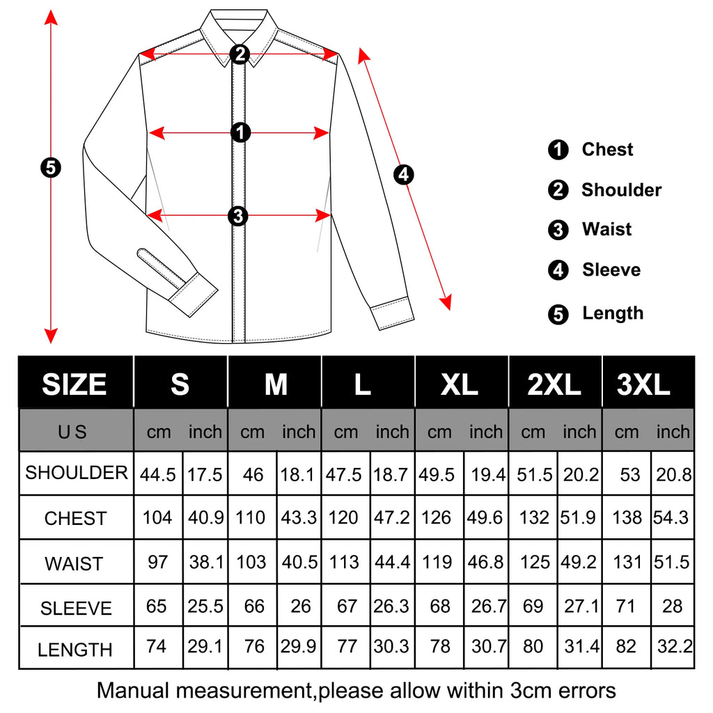 DiBanGu Silk Polyester Dress Shirts for Men Black Solid Paisley Red Silver Long Sleeve Turn Down Collar Prom Social Men's Shirt
