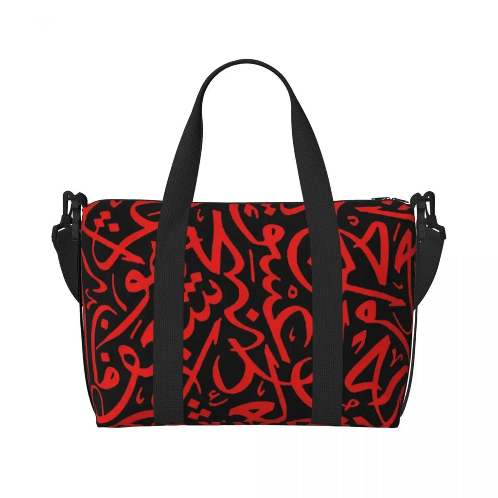 Custom Arabic Calligraphy Name With Palestinians Flag Hand Grocery Tote Shopping Bag Women Large Capacity Beach Gym Travel Bags