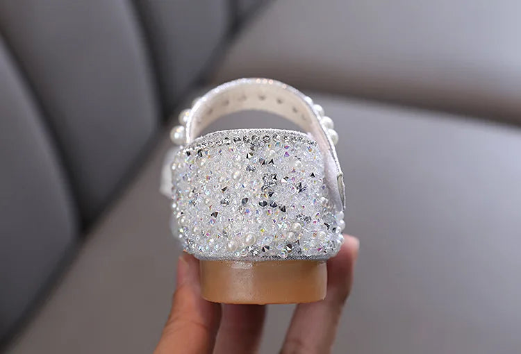 New Children Sandals Rhinestone Bow Wedding Princess Girls Sandal Party Dance Baby Student Flats Kids Performance Shoes H251