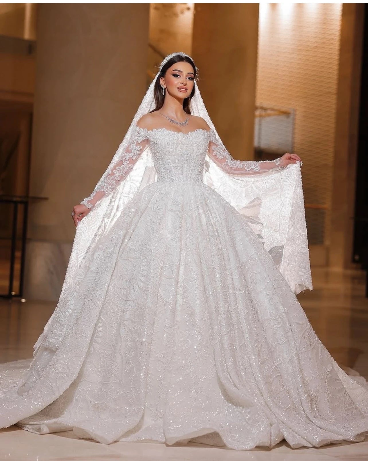 Customized Luxurious Wedding Dress Organza With Embroidery Bead Princess Ballgown O-Neck Bride Dress Vestido de novia 2025