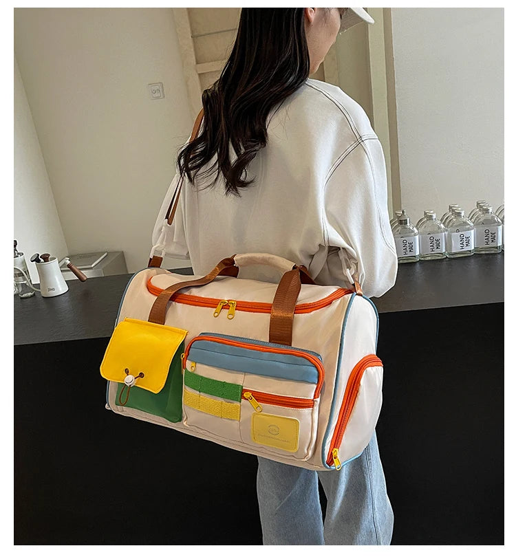 Travel Bag, Duffel Bag Cosmetics Bag, Professional Fitness Bag, Yoga Swimming Training Backpack, Satchel Shoulder Crossbody Tote Bag, Suitable for Men and Women