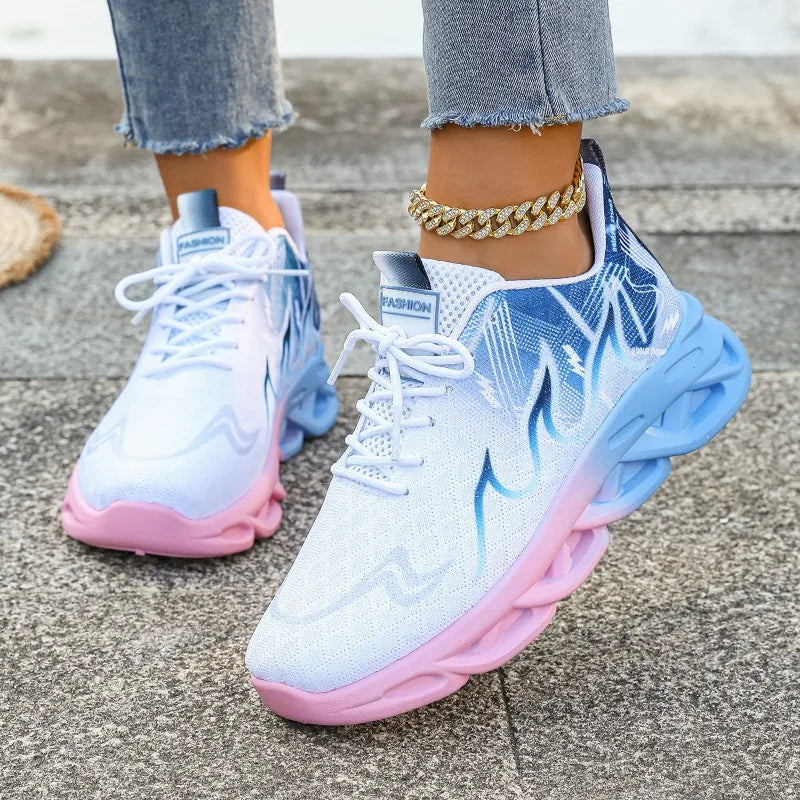 Women Casual Sports Shoes Breathable Lightweight Sneakers Anti-slip Flats Outdoor Running Walking Shoes Female Vulcanized Shoes