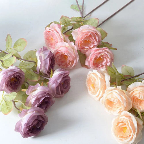 Artificialflower Caramel Rose High Quality Garden Courtyard Wedding Bride Bouquet Wreath Home Table Vase Festival Diy Gift Decor