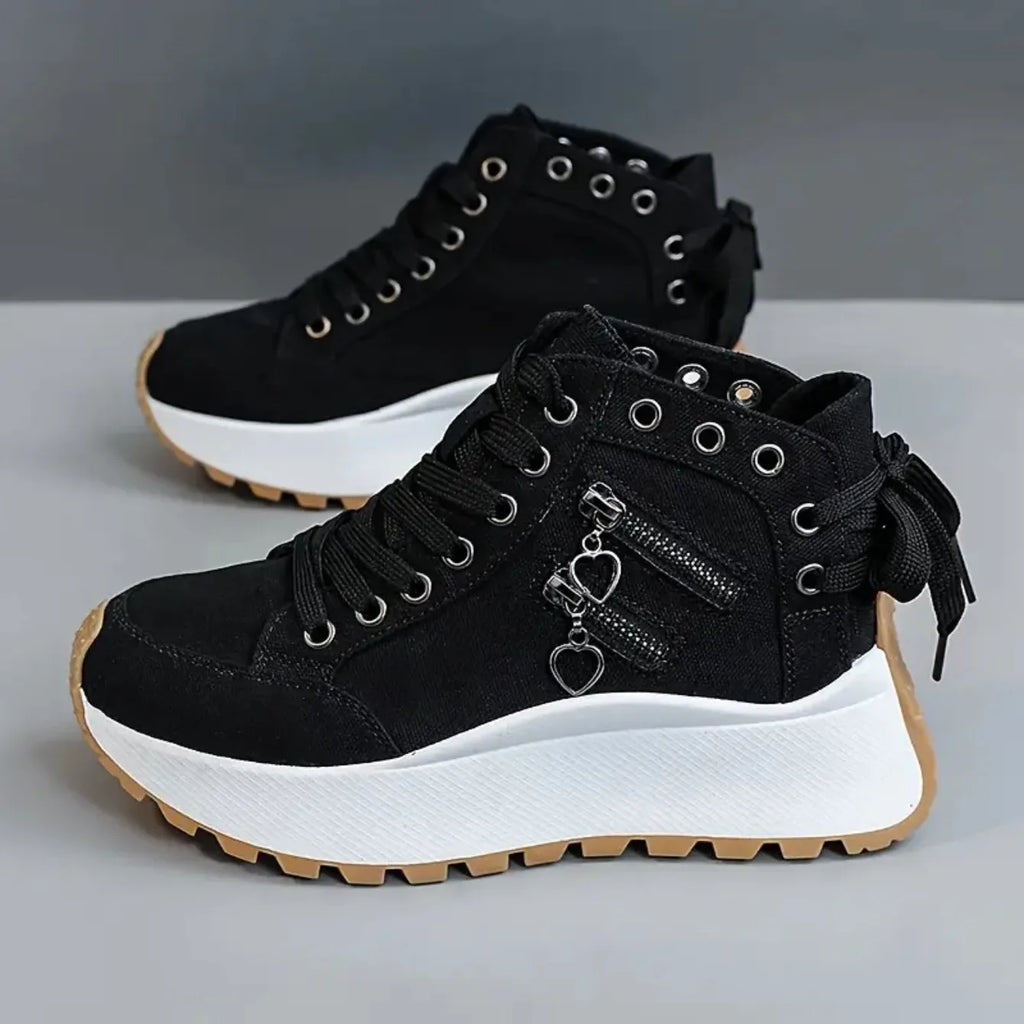 Designer Women Sneakers High Top Denim Canvas Shoes Female Girls Students Canvas Shoes for Women Lace Up Platform Sneakers