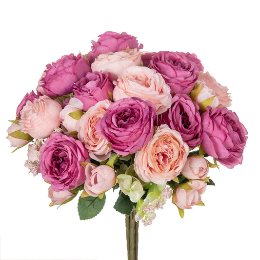 Fake Silk Peony Vases for Home Decor Christmas Garland Wedding Party Living Room Bouquet Decoration Accessory Artificial Flowers