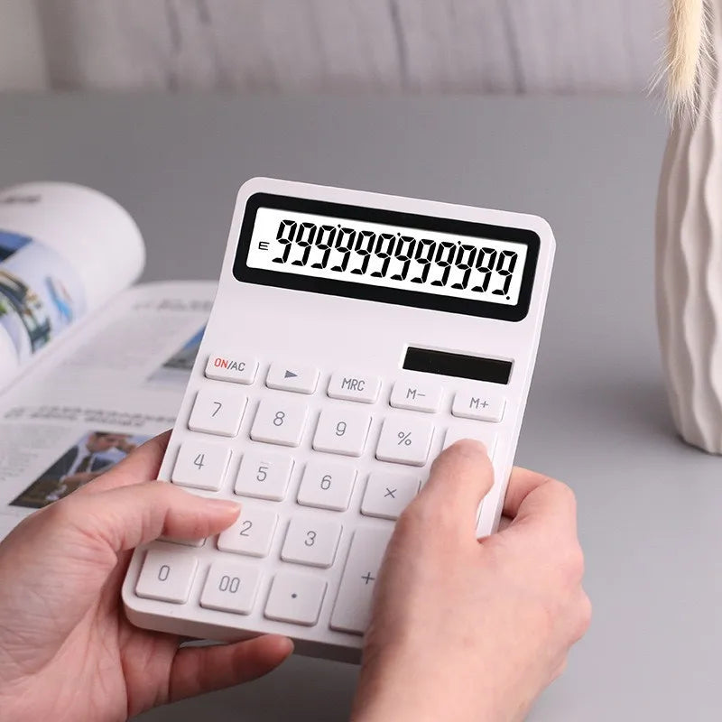 Solar Calculator with Dual Power Supply, 12 Digits, Electronic Calculator, Home, Office, School, Financial, accounting Tools