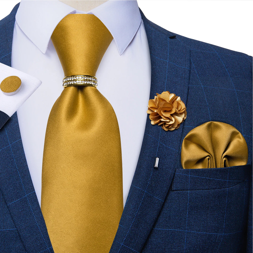 New Designer Blue Red Paisley Ties For Men Wedding Party Neck Tie Luxury Tie Ring Brooch 100% Silk Tie Set Gift For Men DiBanGu