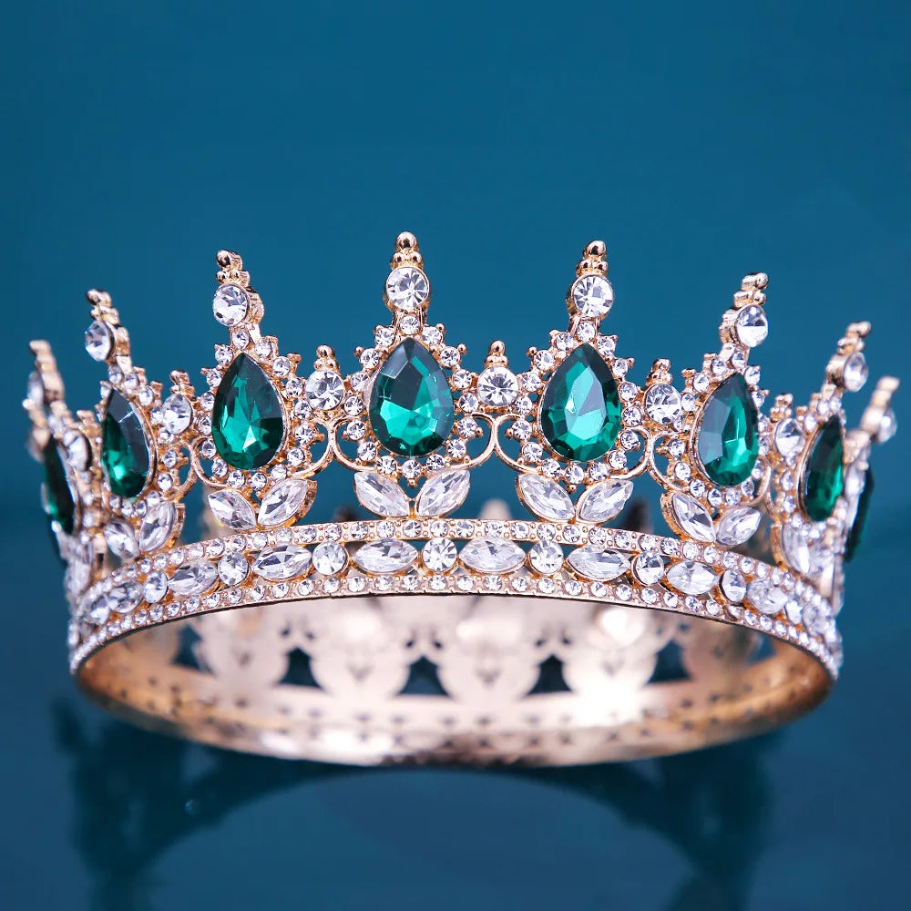 Baroque Crystal Tiaras And Crowns Rhinestone Prom Diadem Headband Crown Bridal Wedding Hair Accessories Jewelry Crown Tiara Gift