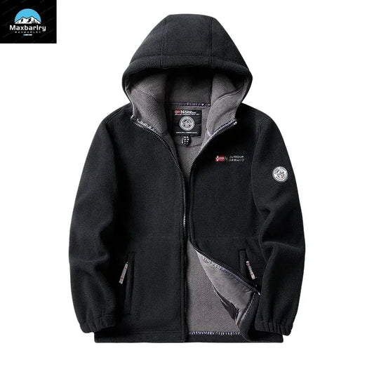 Men's Winter Jacket 2023 New Boxing mountain Fleece Hoodie Jackets Women's Fall Fashion Lamb Wool Long Sleeve Warm Coat For Men