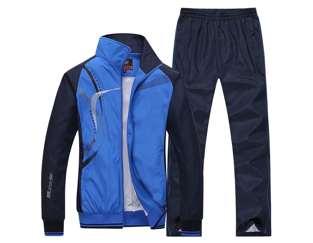 Men Sportswear New Spring Autumn Tracksuit 2 Piece Sets Sports Suit Jacket+Pant Sweatsuit Male Fashion Golfwear Men Clothing 5XL