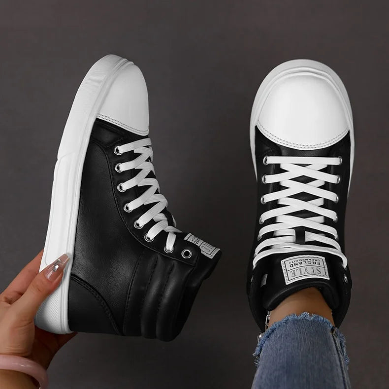 2025 Spring Fashion Red Men's Sneakers High Top Skateboarding Shoes for Men Women Comfortable Unisex Leather Sneakers Size 35-46