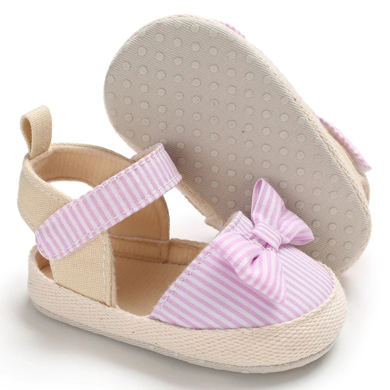Newborn Toddler Baby Shoes Girl Baby Crib Shoes Princess Flower Bow Baby Cotton Sole First Walker Sneakers 0-18 Months