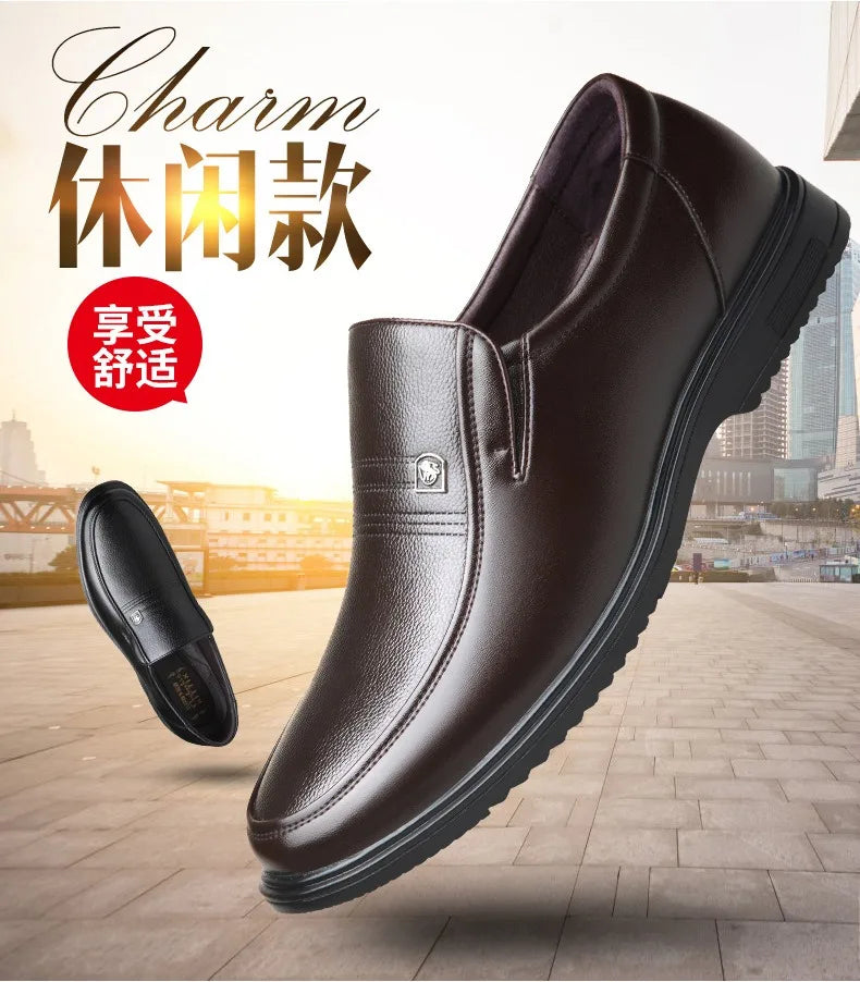 Leather Men Formal Shoes Luxury Brand 2025 Men's Loafers Dress Moccasins Breathable Slip on Black Driving Shoes Plus Size 37-46