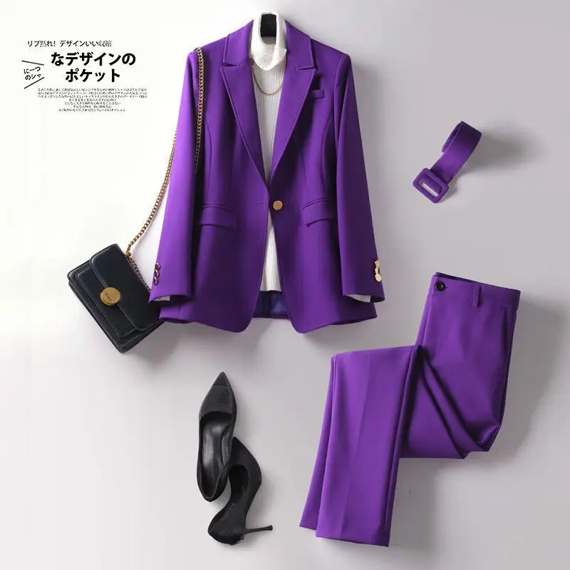 Two Piece Suit Women's Fashionable Work Clothes Fashion Temperament Suit Professional Formal Suit 2022 New Autumn and Winter
