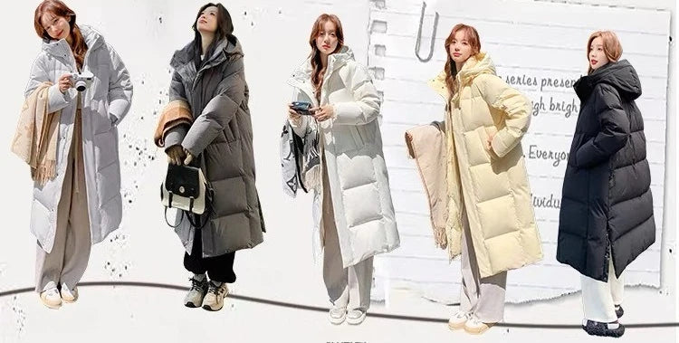 2025 Winter Women Jacket Coats Long Parkas Female Down Cotton Hooded Overcoat Thick Warm Jackets Windproof Casual Student Coat