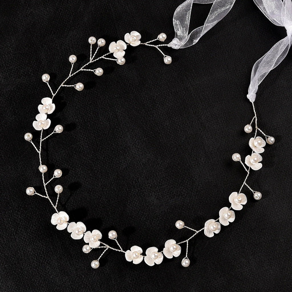 Bridal Wedding Headbands Handmade Bride Tiaras Shiny Rhinestone Flower Hairband Bridal Headpeice Hair Accessories For Women Girl