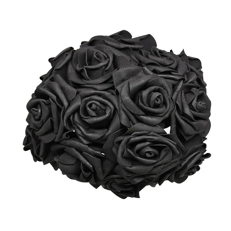 24Pcs/lot Artificial Rose Bouquet Decorative Foam Rose Flowers Bride Bouquets for Wedding Home Party Decoration Wedding Supplies