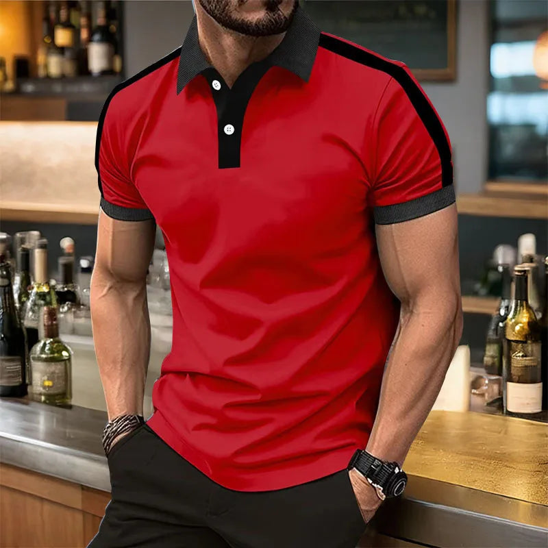 Summer Men's Short sleeved Polo Shirt Business Casual Collar T-shirt Plus Size Breathable Top European and American Plus size