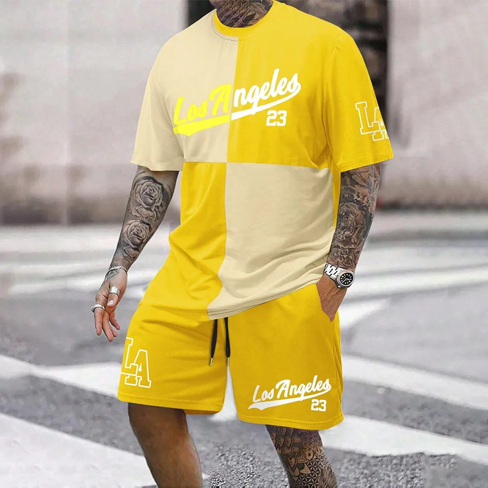 2024 New Fashion  3D Printed Men's Suit Oversized Clothing Short Sleeve Shorts Suit Men's Sportswear Summer Casual Suit