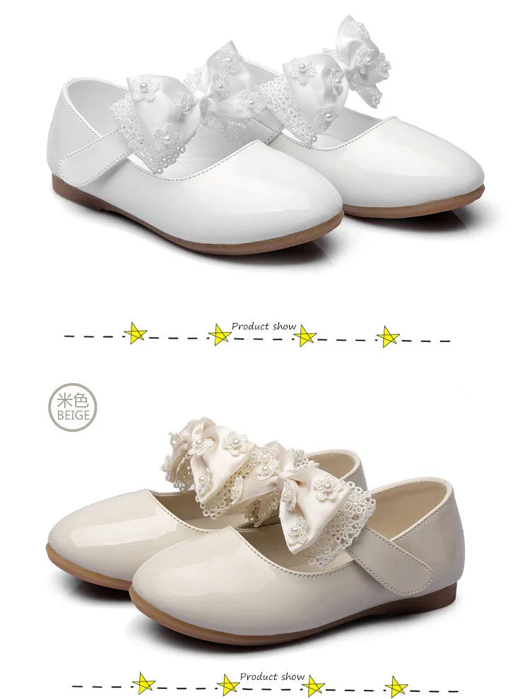 Baby Girls Shoes Kids Wedding Party Shoes Little Girls Patent Leather Shoes Flower Princess Shoes for Dance Red White Black