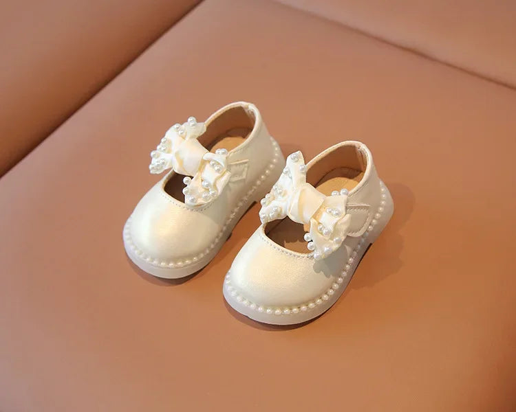 Baby Girls Big Bow Shoes Low Heel Flower Wedding Party Dress Shoes Princess Shoes For Kids Toddler