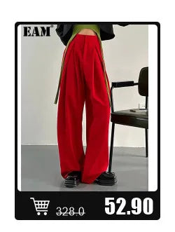 EAM Gray Spliced Pleated Personality Blazer Women New Lapel Long Sleeve Loose Fit Jacket Fashion Tide Spring Autumn 2025 30A1252