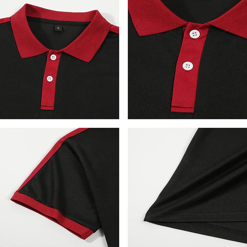 Summer Men's Short sleeved Polo Shirt Business Casual Collar T-shirt Plus Size Breathable Top European and American Plus size